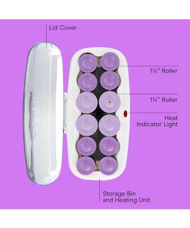 Conair Jumbo & Super Jumbo Ceramic Hot Rollers Set with Bonus Super Clips - 1.5 and 1.75 Rollers - Amazon Exclusive - Buy Online on GoSupps.com