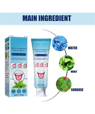 Tongue Scraping Brush Set & Cleaning Gel - Effective Oral Care for Bad Breath - Buy Online on GoSupps.com