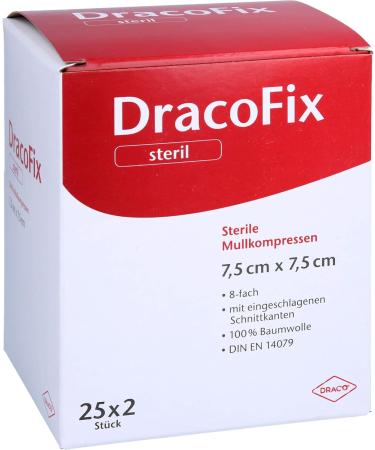 Buy DRACOFIX PEEL 7.5x7.5 cm Sterile 8-Ply Compresses - 25 Packs Fast International Shipping - Buy Online on GoSupps.com