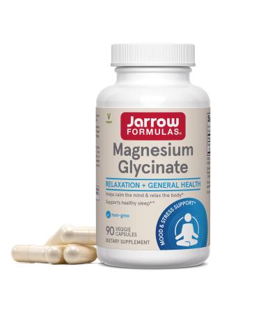 Jarrow Formulas Magnesium Glycinate Veggie Capsules - 360 mg Magnesium per Serving Supports Relaxation and Healthy Sleep 90 Count 30 Day Supply 90 Count (Pack of 1)