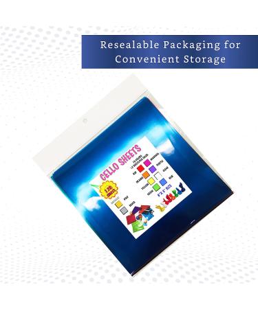 120 pcs Cello Sheets 8 x 8 in (10 Colors Silver & Gold Included) - Colored Cellophane Sheets - Colored Cellophane Wrap - Colored Transparency Sheets - Colored Saran Wrap - Cellophane Paper Wrapping - Buy Online on GoSupps.com