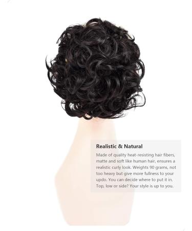 YAMEL Dark Brown Chignon Hairpiece | Curly Bun Extensions for Women | Updo Hair Pieces | Synthetic Messy Bun Hair Piece - Buy Online on GoSupps.com