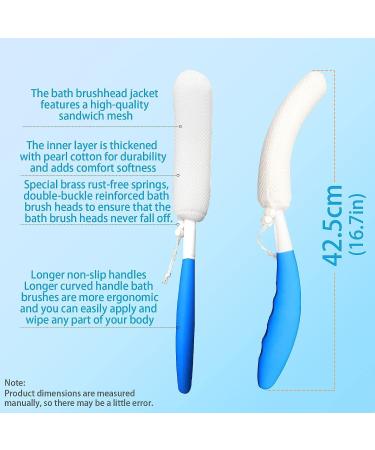 Buy Shower Brush & Back Scrubber | Long Stem Bathing Brush for Exfoliating & Body Cleaning - Soft Sponge for Gentle Peeling - Buy Online on GoSupps.com