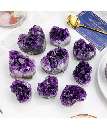 Room Decoration 1PC Natural Crystal Raw Stone Amethyst Cluster Heart Stone Amethyst Rough Gemstone Specimens (Size : 70-100g) - Buy Online on GoSupps.com