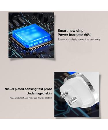 Skin Moisture Analyzer Water Oil Tester for Skin Care Digital LCD Display Face Skin Sensor Tester Face Moisture Water Analyzer Portable Skin Analyzer for Home Beauty Salon - Buy Online on GoSupps.com