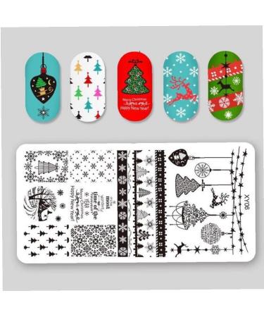6-Piece Nail Art Stamping Plates Set - Christmas Tree Deer Snowflake Designs | Mwoot International Shipping - Buy Online on GoSupps.com
