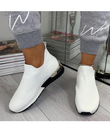 Women s White Plateau Slip-On Running Shoes | Air Pillow Fashion Fitness & Leisure Shoes for Summer Outdoor & Sports Hall | EU Size 38 - Buy Online on GoSupps.com