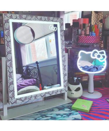 Hello Kitty Light Up Mirror Set - Tri Tone LED Makeup & Handheld Mirror (White) - Buy Online on GoSupps.com