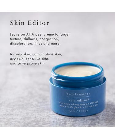 Bioelements Skin Editor: AHA Face Peel Cream - 1.7 fl oz | Vegan & Gluten Free | 3% Glycolic Acid & 7% Lactic Acid - For All Skin Types - Buy Online on GoSupps.com