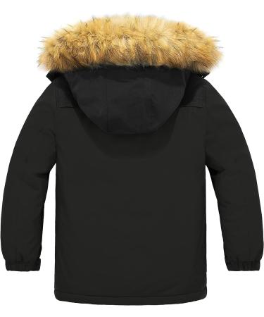 Wantdo Kids Boys' Weatherproof Winter Ski Jacket Black 8-9 with Removable Hood - Buy Online on GoSupps.com