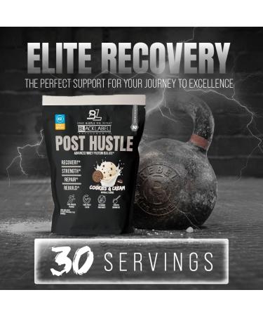 BLACKLABEL Supplements Post Hustle Post Workout Protein Powder 30 Servings NSF Certified for Sport Whey Isolate Protein Powder with Digestive Enzymes Cookies & Cream - Buy Online on GoSupps.com