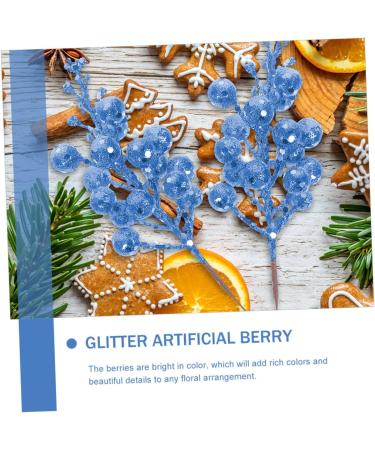HOMSFOU 12pcs Christmas Imitation Berries Christmas Flower Sprays Artificial Glitter Berry Stem Christmas Berries Picks Christmas Decor Christmas Berry Stems Home Decor Foam Flash Filler Blue 19X5X5CM - Buy Online on GoSupps.com
