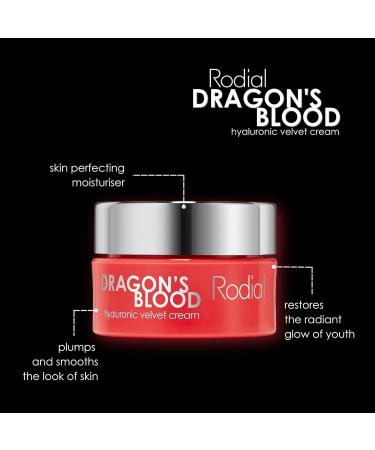 Rodial Dragons Blood Hyaluronic Velvet Cream Mini 10ml - Hyaluronic Acid and Hydromanil to Comfort and Replenish Dry Skin - Buttery and Luxurious Cream Texture - Day and Night Care - Buy Online on GoSupps.com