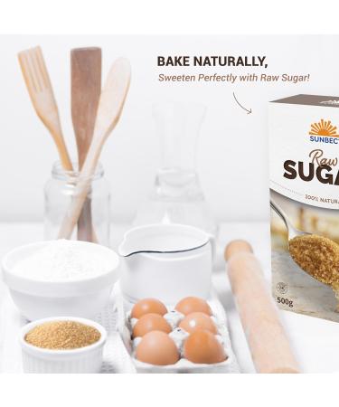 Sunbec Raw Sugar 100% Natural Brown Sugar- Kosher Certified - 500 g (Pack of 1) (Package May Vary) - Buy Online on GoSupps.com