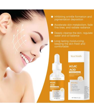Kojic Acid Face Serum Dark Spots Correcting Glow Serum Turmeric Face Oil Aging Super Serum yellow - Buy Online on GoSupps.com