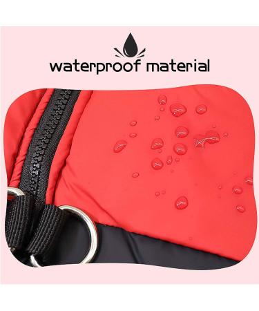 Buy Waterproof Winter Dog Coat for Small & Medium Dogs | Warm Windproof Jacket with D-Ring - Red - Buy Online on GoSupps.com