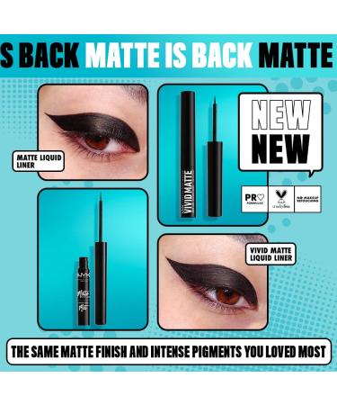 NYX Vivid Matte Liquid Liner - Black 01 - Smear-Resistant Eyeliner - Buy Online on GoSupps.com