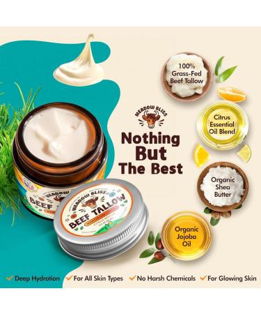 Beef Tallow for Skin - Moisturizer Cream - 100% Grass Fed - Whipped Beef Tallow - Organic Jojoba Oil - Organic Shea Butter - Supports Eczema, Rosacea+ - Made in USA - Citrus Breeze - 2 oz Citrus Breeze 2 Fl Oz (Pack of 1) - Buy Online on GoSupps.com