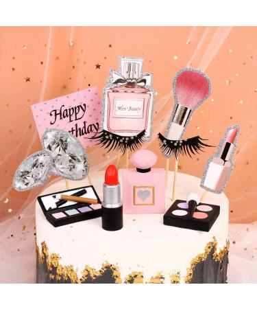 Unimal 4-Piece Harz Makeup Cake Topper Set | Perfume Palette Decoration for Birthdays & Bachelorette Parties - Buy Online on GoSupps.com