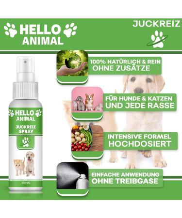 Buy HelloAnimal ITCHING Spray for Dogs & Cats - Relieve Skin Irritations Fleas & Mites - Fast Effective Care Worldwide - Buy Online on GoSupps.com