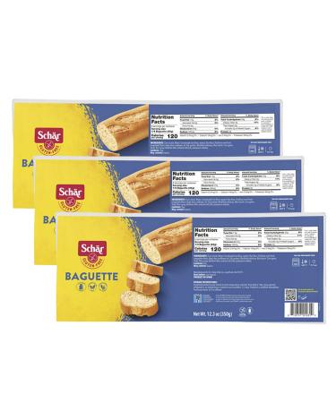 Schar - Baguette - Certified Gluten Free - No GMO's, Lactose, Wheat or Preservatives - (12.3 oz) 3 Pack