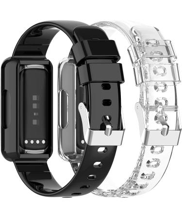 Kakurookie 2 Pack Compatible Bands with Case for Fitbit Luxe/Inspire Series - Rugged & Shockproof Design - Black+Clear - Men/Women - Buy Online on GoSupps.com