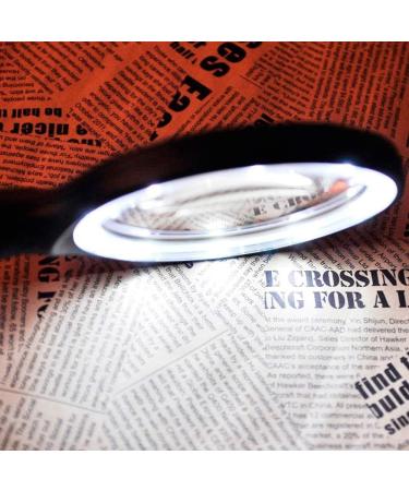 Magnifying Glasses Vision aids Handheld Magnifier Extra Large 5.5" Magnifying Glass with Bright 10 LED Lights 2X Lens 5X Zoom Reading Handheld Glass Stationery Office Supplies 1PCS Journey - Buy Online on GoSupps.com