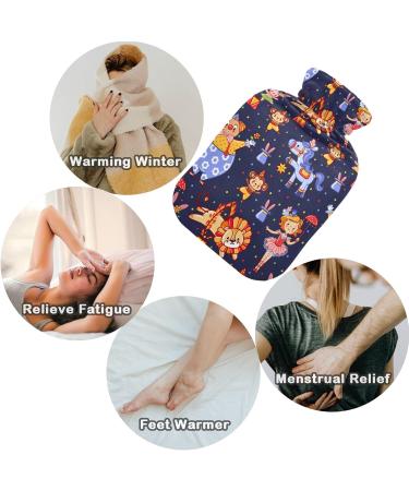 Naanle Unicorn Circus Animal Hot Water Bottle - 1L Transparent Heated Bottle for Bed Hand & Feet Pain Relief Heat & Cold Therapy - Buy Online on GoSupps.com
