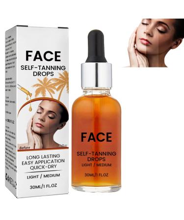 KOAHDE Natural Fake Tan Drops Dark Add Anti Aging Tanning Drops Medium Add Anti Aging Tanning Drops The Body Fake Tan Drops Self Tanning Face Drops Drops to Skin Care for Custom Face Tan 30ML