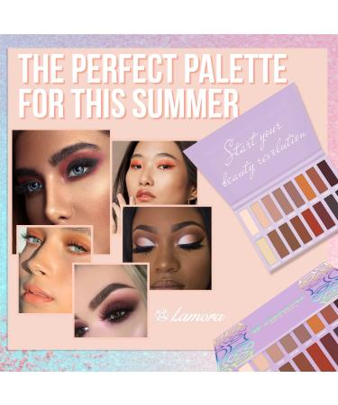 Best Pro Eyeshadow Palette Matte - 16 Highly Pigmented Vegan Shades for Warm Natural Smoky Eye Makeup - Buy Online on GoSupps.com