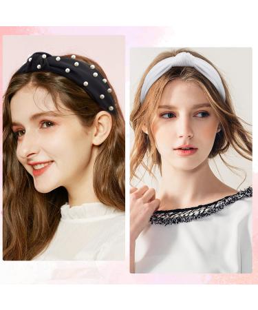 Deoot Pearl Knotted Wide Headband for Women - Non Slip Black Hair Accessory - Buy Online on GoSupps.com