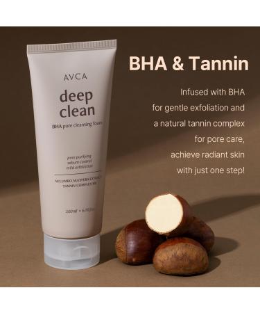 AVCA BHA Pore Cleansing Foam 200ml (6.76 fl oz) Korean Facial Cleanser Face Wash Daily Dead Skin Care for All Skin Types Face Cleanser with Salicylic Acid Korean Skincare - Buy Online on GoSupps.com