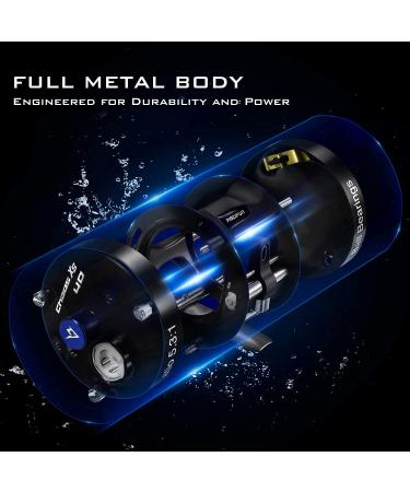 Piscifun Chaos XS Round Reel - Powerful Saltwater Baitcasting Reel for Catfish, Bass, Pike - 50 Right Handed - Buy Online on GoSupps.com