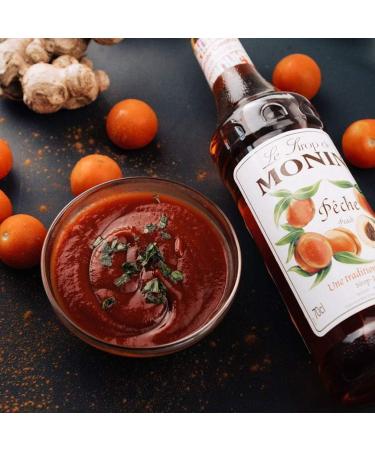 Monin Peach Coffee Syrup 70cl Glass Bottle with Pump Set - 2 Count (Pack of 1) - Buy Online on GoSupps.com