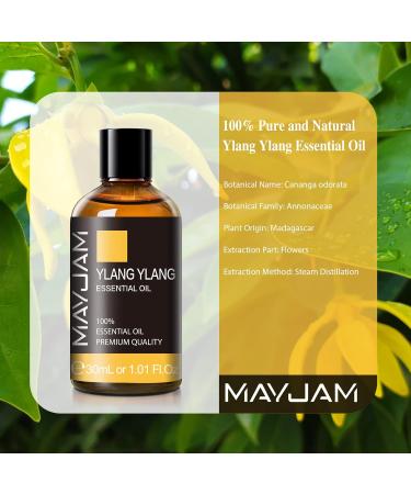 MAYJAM Ylang Ylang Essential Oil 30ML - Pure Ylang Ylang Oil for Diffuser Humidifier DIY & Home Use - Perfect for Wardrobes - 1 Pack - Buy Online on GoSupps.com