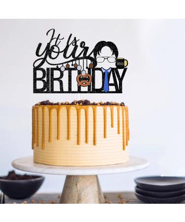 It's Your Birthday Cake Topper The Office Themed Birthday Party Decorations Coworker Bday Decor Supplies Assembled Double-Sided Glitter - Buy Online on GoSupps.com