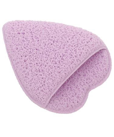 Baluue Compressed Facial Sponge Heart Shaped Exfoliating Face Scrubber Puff Reusable Makeup Remover Cosmetic Spa Sponges for Facial Cleansing Purple