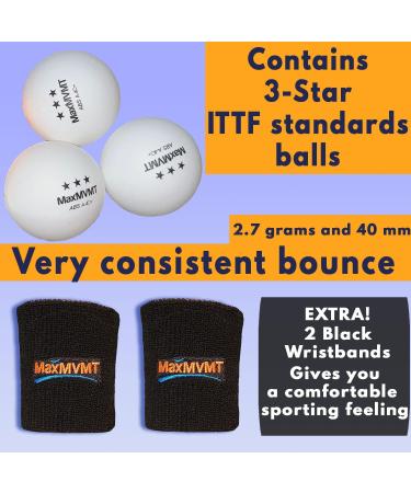 MaxMVMT Ping Pong Paddle Set - Carbon Fiber Rackets with 2 Wristbands, 3 Balls & Carry Case - Premium ITTF Approved Rubber - 2 Player Table Tennis Setup - Buy Online on GoSupps.com