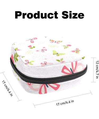 Floral Butterfly Sanitary Napkin Storage Bag - Portable Menstrual Pouch for Women, Teens & Menstrual Cup - Color 5 - Buy Online on GoSupps.com