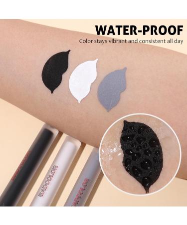 Matte Liquid Lipstick Set - Black White Grey - Waterproof Smudge Proof Halloween Makeup - Buy Online on GoSupps.com