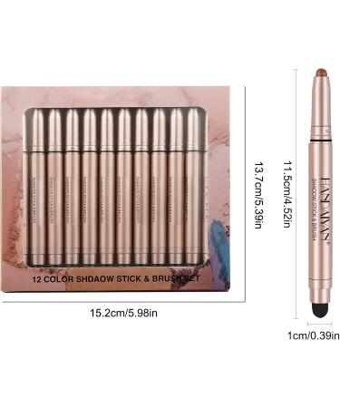 Eye Makeup | 2 in 1 Shimmer Stick Makeup with Sponge Head | Cream Long Lasting Eyeshadow Makeup Pencil Eye Makeup Supplies - Buy Online on GoSupps.com