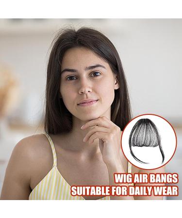 Clip in Bangs Fake Bangs Hair Clip Wispy Bangs Fringe Hair Extensions Clip Wispy Bangs Hair Clip Faux Bangs Clip Forehead Fake Bangs Hairpieces for Women Curved Bangs for Daily Wear Natural black - with sideburns - Buy Online on GoSupps.com