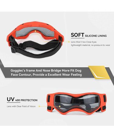 Namsan Dog Glasses - Anti-UV Waterproof & Windproof Sunglasses for Small & Medium Dogs - Fashionable Orange Protective Eyewear - Buy Online on GoSupps.com