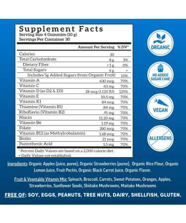 Llama Naturals Multivitamin for Men Vegan Organic Gummies with Vitamin D C and K Men's Real Fruit Gummy Vitamins Cherry and Strawberry 120 Ct - Buy Online on GoSupps.com