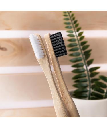 Smilebite Bamboo Toothbrush - Eco-Friendly Vegan Plastic-Free Dental Care for Adults | Black Nylon Bristles - Buy Online on GoSupps.com