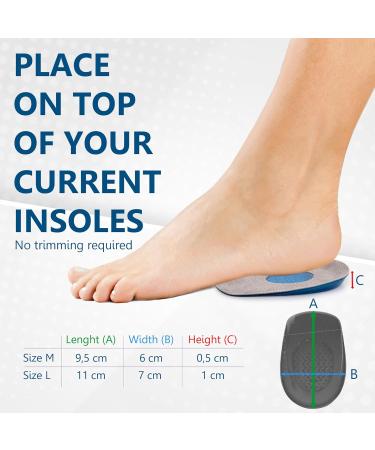 Sulpo Gel-Jersen Cushion Shoe Inserts | Plantar Fasciitis Relief & Comfort | Gel Technology for Foot Leg & Back Pain | Perfect for Sporty & Chic Styles High Heels & Boots - 1 Pair - Buy Online on GoSupps.com