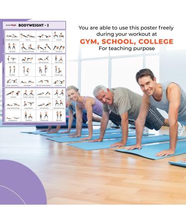 Bodyweight Workout Poster with 32 Poses - Double-Sided Lamination for Home & Gym Training | No-Equipment Exercise Chart (16.5 x 27 inches) - Buy Online on GoSupps.com