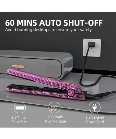 250-500 F Flat Iron for Black Women | Rhinestones Hair Straightener for 4C Hair | Bling Diamond Dual Voltage Salon Quality Red Hair Straightener - Buy Online on GoSupps.com