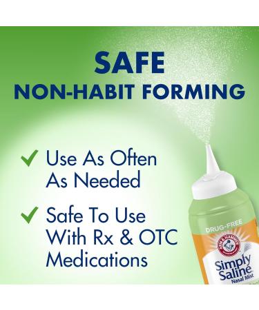 ARM & Hammer Simply Saline Moisturize & Soothe Nasal Mist Drug-Free Moisturizing Saline Nasal Spray for Instant Relief for Dry Nose 4.6 Oz (130 g) 3 Pack - Buy Online on GoSupps.com
