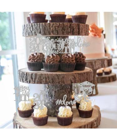 Pack of 24 Graduation Cake Decorations Graduation Cupcake Toppers Graduation Cake Decorations Cake Toppers for Graduation Parties Graduation Proms Silver - Buy Online on GoSupps.com